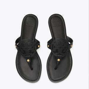 Black MILLER SANDAL, LEATHER Tory Burch sandals
